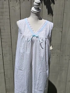 Vintage Sears kurzes Nachthemd blaue Rosen Größe Large 16-18 Spitze und Band neu mit Etikett - Bild 1 von 17