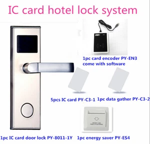 Hotel door lock system Digital RFID Card hotel room door lock with free software - Picture 1 of 8