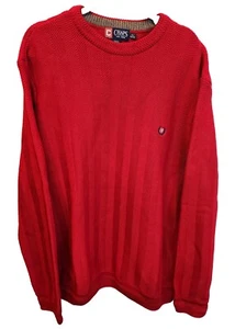 Red Slight Striping Mens Pullover Chaps Sweater Size XL - Picture 1 of 4