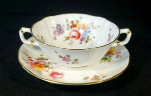 Royal Crown Derby, Derby Posies Cream Soup Bowl And Saucer - Picture 1 of 5