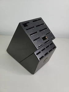 J. A. HENCKELS 20 Slot Hardwood Knife Storage Block, BLACK Finish - Nice! - Picture 1 of 12