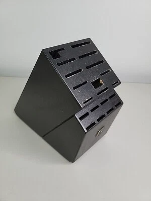 J. A. HENCKELS 20 Slot Hardwood Knife Storage Block, BLACK Finish - Nice! - Image 1 of 4