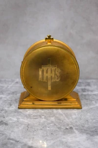 Used Antique Brass Church Custodial, Luna Holder, 4 5/8" Ht. (CU65) Chalice Co - Picture 1 of 13