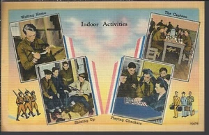 Military Army BOOT CAMP Indoor Activities ~ Vintage LINEN - Picture 1 of 2