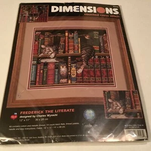 1 DIMENSIONS COUNTED CROSS STITCH! “FREDERICK THE LITERATE” 12” X 11” - Picture 1 of 9