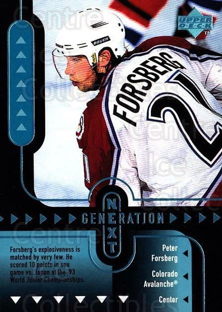 1998-99 Upper Deck Generation Next #26 Niklas Sundstrom, Peter Forsberg - Image 1 of 1