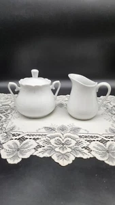Vintage Restaurant-Ware Milchkännchen und Zuckerdose 3er Set weiß - Bild 1 von 12