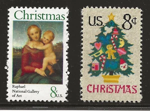 US Scott #1507-08, Singles 1973 Christmas 8c FVF MNH - Picture 1 of 1