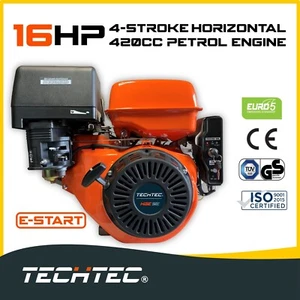 16HP Electric Start Stationary Petrol Engine OHV 4-Stroke Horizontal Shaft Motor - Picture 1 of 9