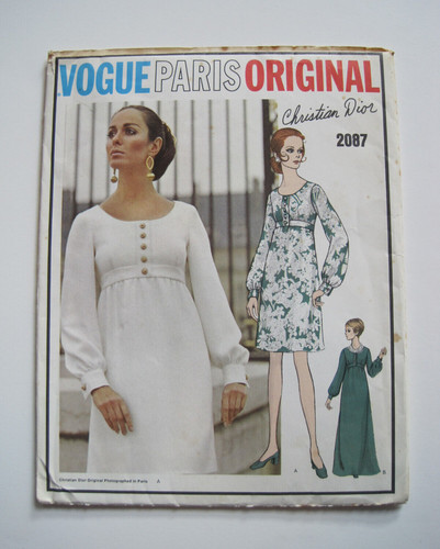 Vogue Paris originale #2087 Christian Dior modello vintage busto 36 NON TAGLIATO