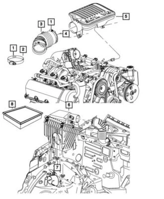Filtro de aire motor delantero genuino Mopar 2007-2012 Jeep Liberty 68037059AA Foto 1 de 2