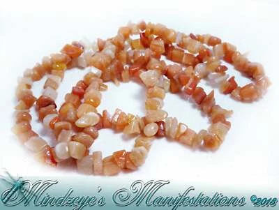 Красный авантюрин, натуральный, средний чип 36" прядь - Изображение 1 из 3