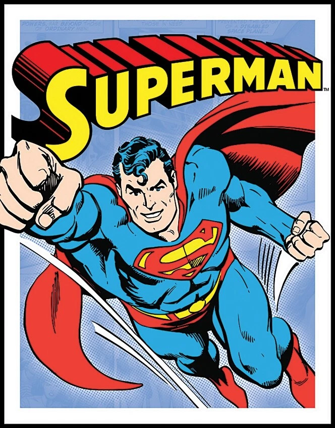 Superman Retro Panels Tin Sign 13x16 1402
