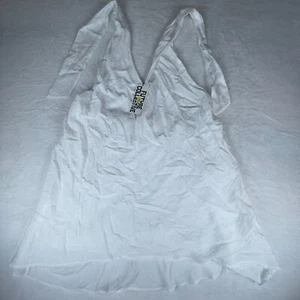 Future Collective With Jenee Naylor Mini Dress Womens Large White Halter Neck - Picture 1 of 4