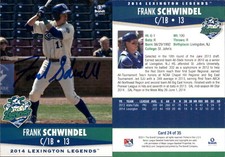 Frank Schwindel Signed 2014 Brandt Lexington Legends RC Card Auto AU
