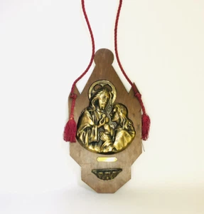 Antique Hanging  French Handmade Souvenir de First Holy Communion DERIDDER  Sign - Picture 1 of 10