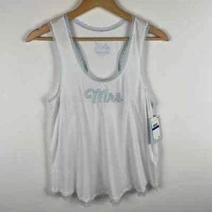 Neu mit Etikett Kensie Pyjama Nachtwäsche Oberteil MRS Tank weiß blau Gr. XL Frau Braut Hochzeit - Bild 1 von 11