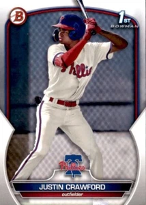 2023 BOWMAN 1ST BASE PAPER PROSPECT BP3 JUSTIN CRAWFORD PHILADELPHIA PHILLIES - Picture 1 of 2