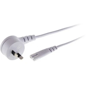 Doss 2m Flat Mains to Figure 8 Connector Lead Right Angle 2 Pin Plug - Picture 1 of 1