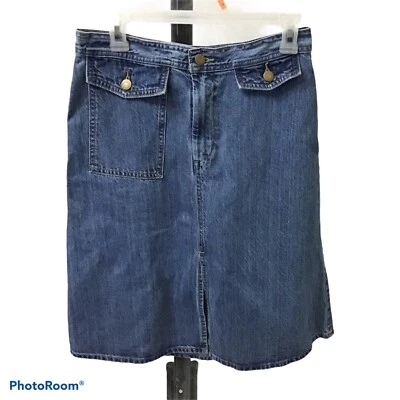 Levi’s Jeans Skirt Women’s Size 28 Midi Front Slit Cotton A-Line - Image 1 of 4