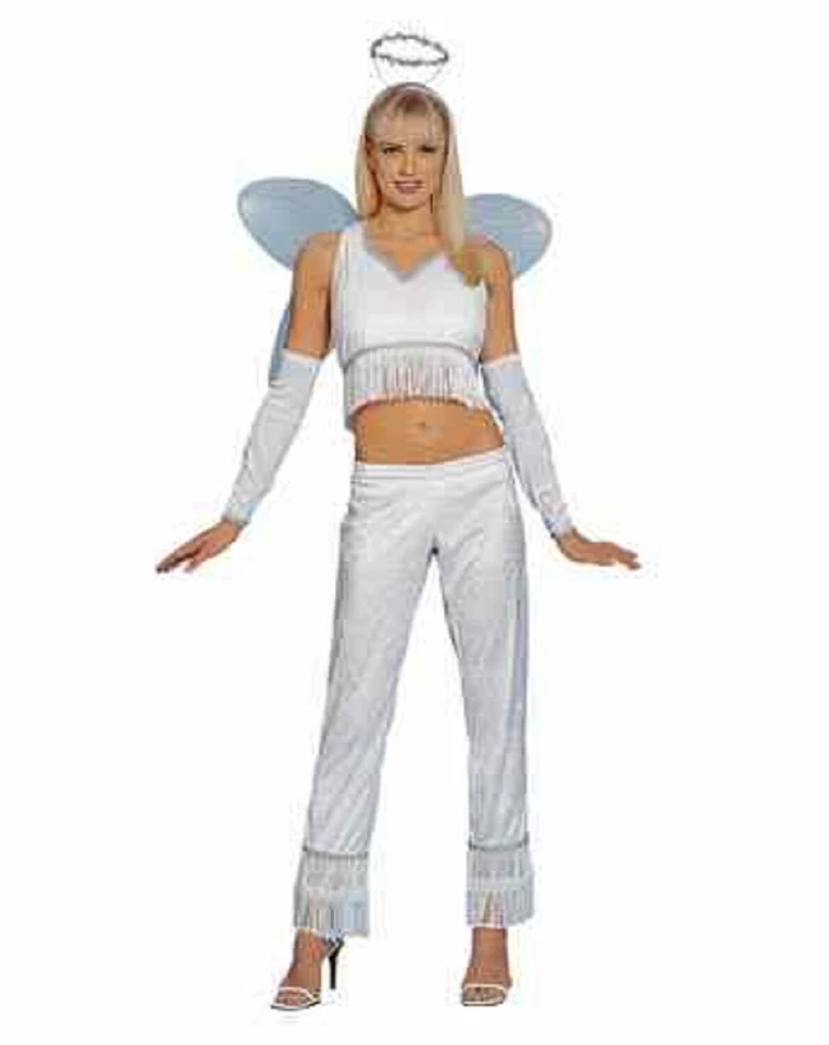 Sexy Disfraz Angelique Angel Niña Dama Blanco Elegante Halloween Adulto Foto 1 de 2