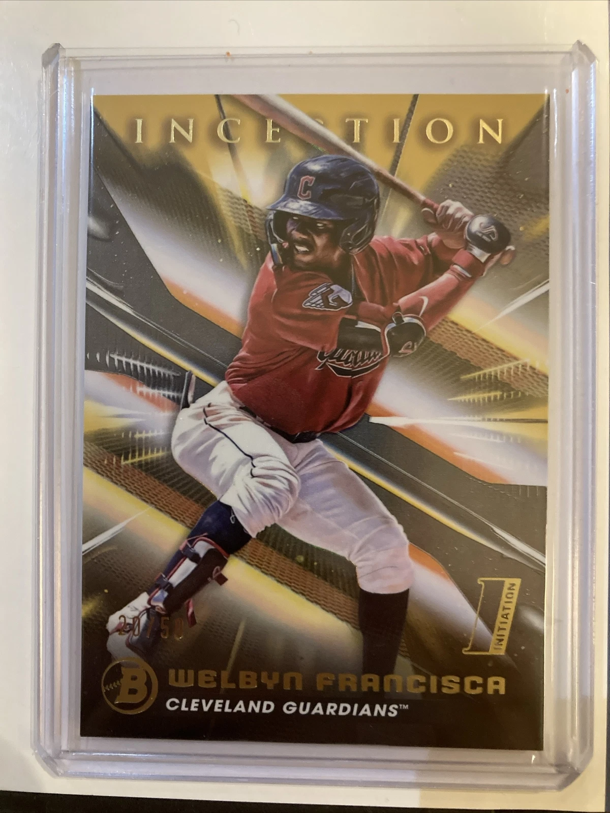 Welbyn Francisca 2023 Bowman Inception Gold Foil 20/50 1st RC Guardians