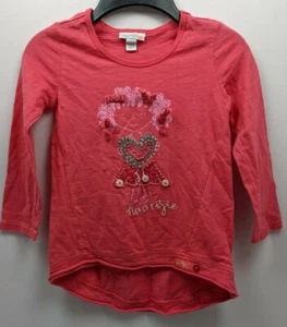 Naartjie Girls Sz 4 S Top Shirt Spread the Love Tunic Holly Coral GKT468SPT12US - Picture 1 of 9