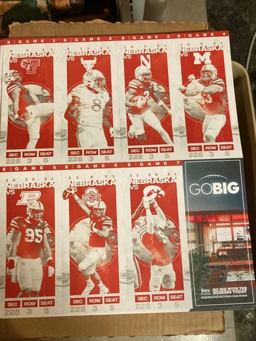 2021 Nebraska Cornhuskers Football FULL SEASON UNSEPARATED Tickets Cover