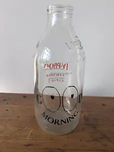 Botella de leche vintage Typhoo Tea Good Morning Unigate 1 pinta vaso publicitario - Imagen 1 de 7