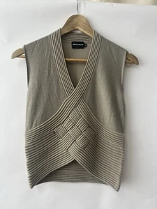 Women’s Cashmere Giorgio Armani Tank Top, Grey/beige, IT Size 42 - Picture 1 of 11