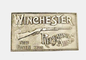 Vintage Metall Winchester Repetierarme New Haven Conn. Gürtelschnalle - Bild 1 von 2