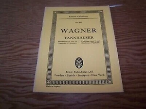 Edition Eulenburg sc miniature score 815 Wagner Tannhauser, Act III Introduction - Picture 1 of 2