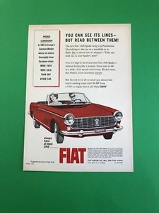 1964 FIAT SPIDER 1500 ORIGINAL VINTAGE PRINT AD ADVERTISEMENT PRINTED - Bild 1 von 1
