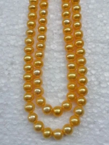 Real Hermoso 35" AAA 9-8mm genuino natural Mar del Sur redondo collar de perlas de oro - Imagen 1 de 8