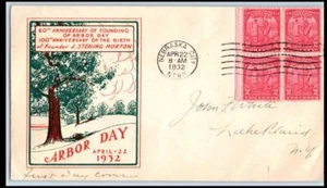 1932 Arbor Day 60th anniv. Sc 717-1 block of 4 with Harry Ioor cachet (B1 - Picture 1 of 1