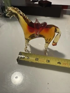 Amber Glass  Figurine Glass  Horse Vintage - Picture 1 of 5