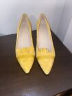Anthropologie Pointed Toe Suede Leather Low Heel Women’s Size 38 Mustard