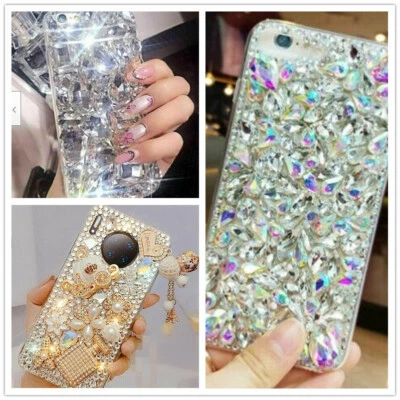Glitter Handmade Bling Crystal Diamonds Rhinestone Stones Hard Back Case Cover - Image 1 of 4