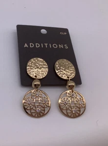 Orecchini Chico's clip oro/cristallo nuovi con etichetta - Foto 1 di 4