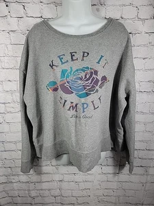 Womens Life Is Good Sweatshirt Keep It Simple Rose XXL - Picture 1 of 5
