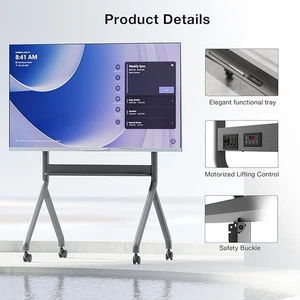 Mobile TV Stand on Wheels Heavy Duty Floor Stand for 90" Screen Height Adjustabl - Picture 1 of 5