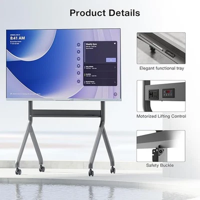 Mobile TV Stand on Wheels Heavy Duty Floor Stand for 90" Screen Height Adjustabl - Image 1 of 4