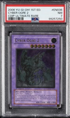 2006 YU-GI-OH! CDIP-CYBERDARK IMPACT 1ST ED-ULTIMATE RARE CYBER OGRE 2 PSA 7 - Image 1 of 2