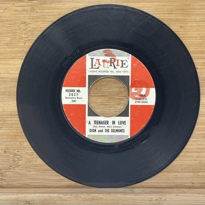 Dion and The Belmonts - A Teenager In Love 7" Record 45 RPM Laurie Rock - Image 1 of 2