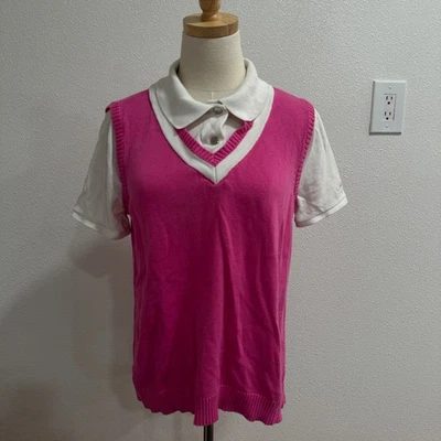 Lauren Active Ralph Lauren Rosa Chaleco Camisa de Golf Top XL Extra Grande LRL Tejido Foto 1 de 4