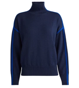 G/Fore maglione donna LANA MERINO RIGHE CONTRASTO DOLCEVITA TG. M nuovo con etichetta $295 - Foto 1 di 11