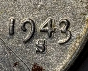 1943- S Steel Wheat Penny Error DDO. Doubling In Date & MM. High Grade W/spots - Picture 1 of 5