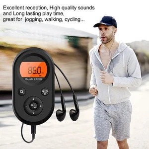 Portable AM/FM Pocket Radio Mini Walkman Digital LCD Screen with 3.5mm Earphone - Picture 1 of 12