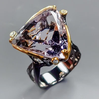Anillo ametrino natural hecho a mano 28ct+ plata de ley 925 talla 8/R430691 Foto 1 de 4