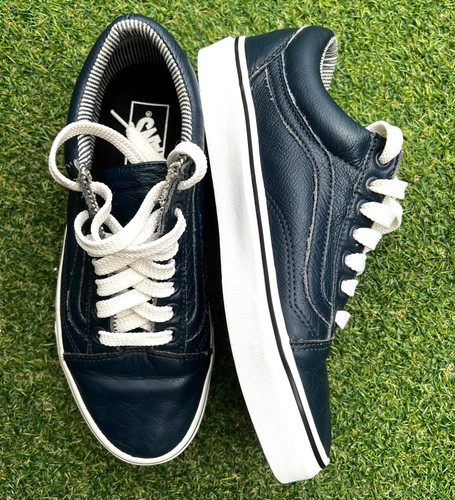 VANS Off The Wall scarpe da ginnastica uomo autentiche Plimsolls in vera pelle UK 6